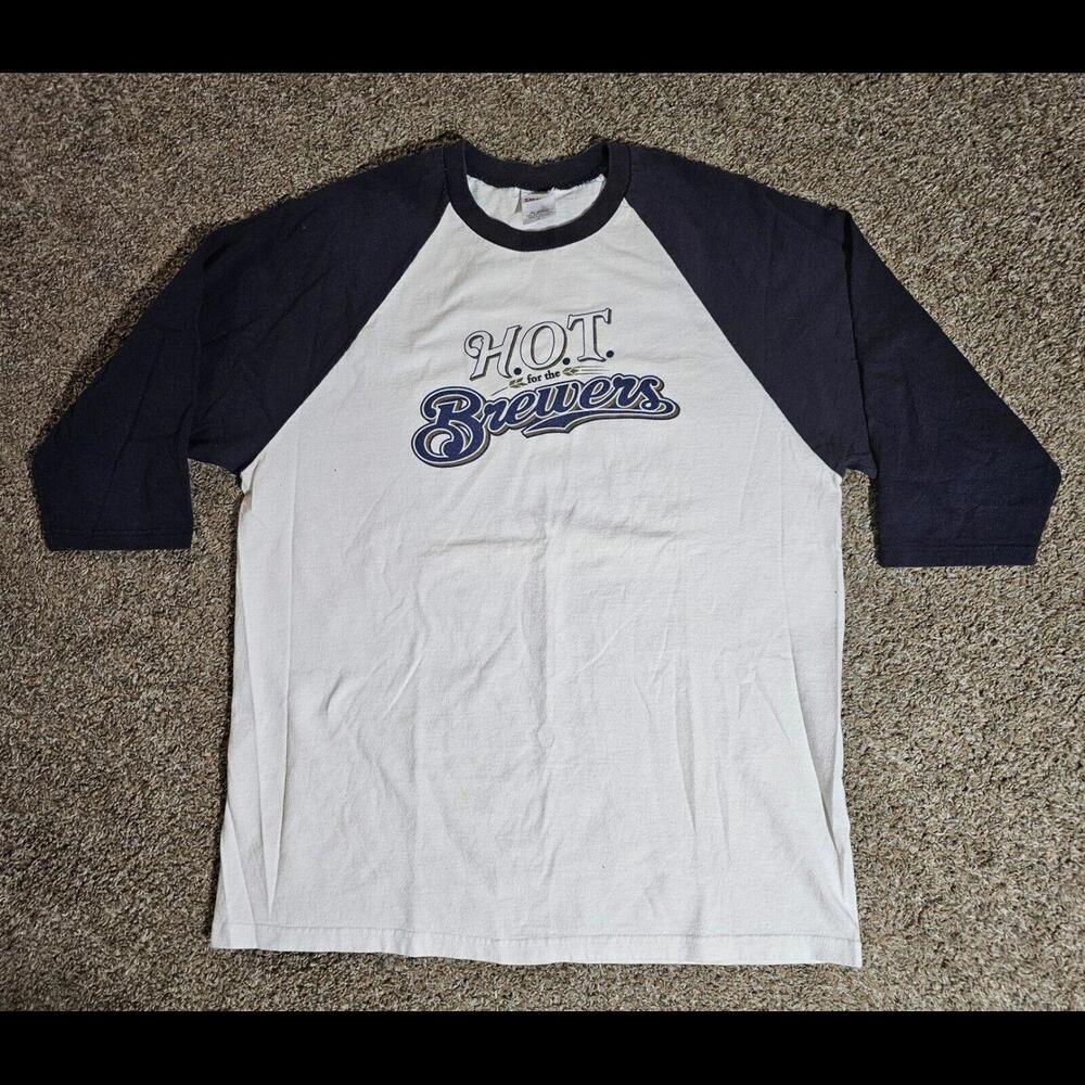 Hot for the Brewers 3/4 sleeve shirt Adult Large